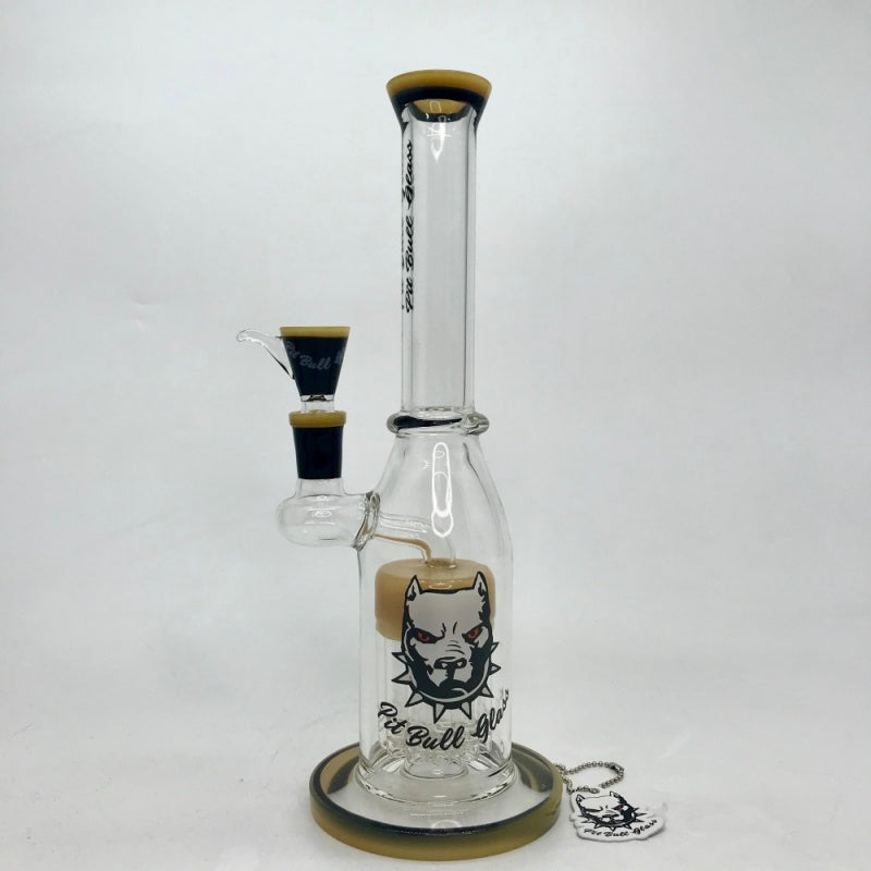 Pit Bull Glass Waterpipe 12" Straight Neck Bottle