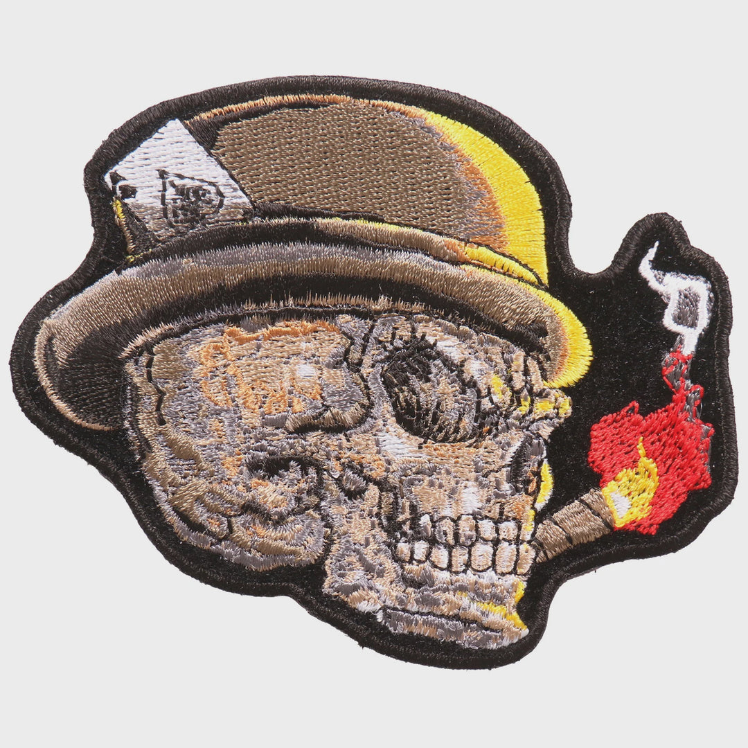 Hot Leathers Cigar Skull 4"X3" Patch