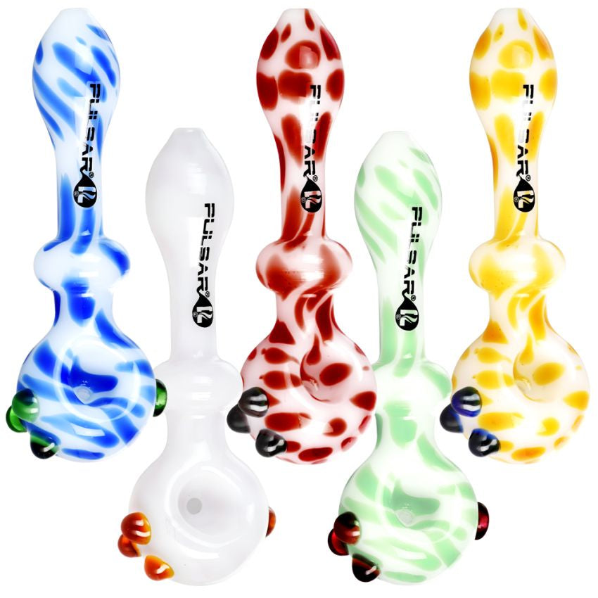 Pulsar Creme Color Swirl Glass Hand Pipe | 5" | Colors Vary