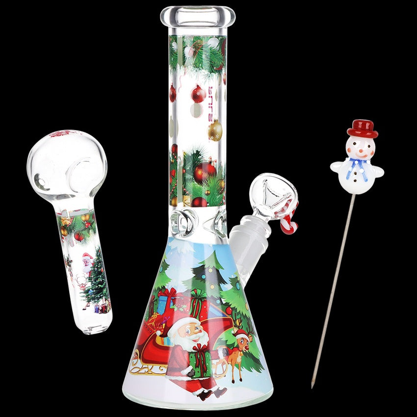 Pulsar Ho-Ho-Holiday Glass Herb Pipe Duo