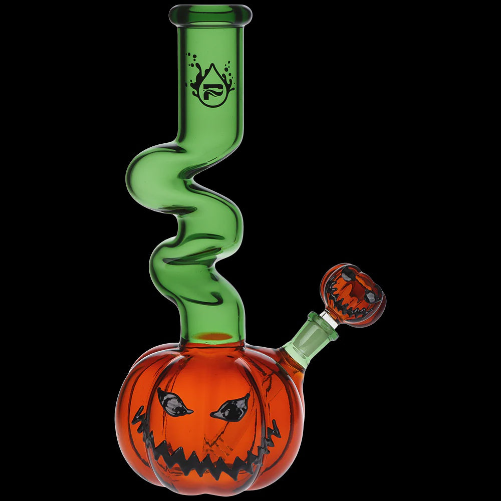 11" Pulsar Twisty and Wicked Jack-O-Lantern Glass Water Pipe