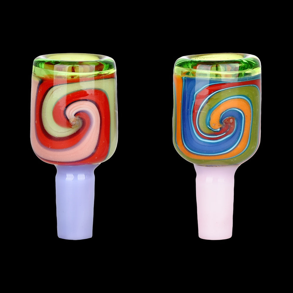 Retro Candy Spiral Herb Slide | 14mm M | Colors Vary