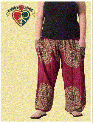Gypsy Rose - Wheel Of Life Print Harem Pants