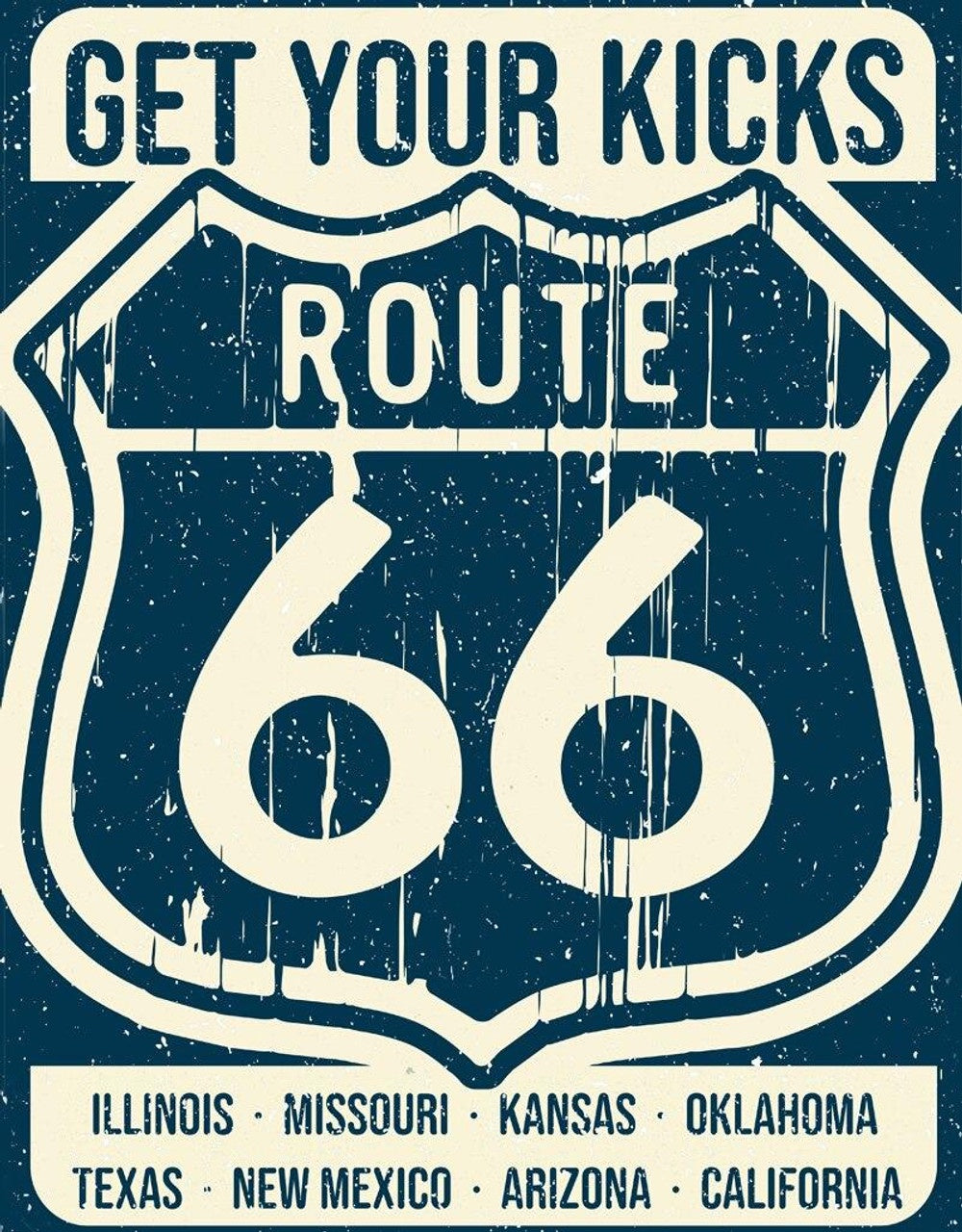 Route 66 States Tin Sign