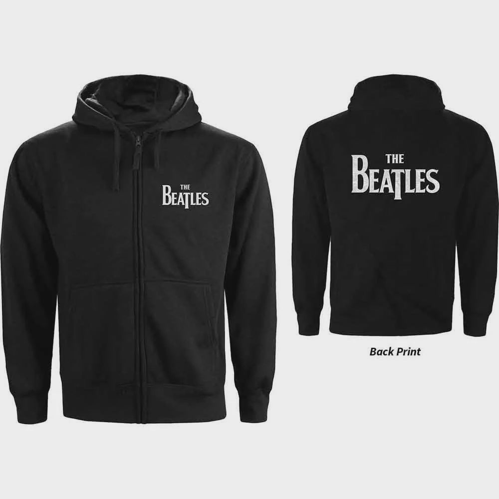 The Beatles Zip-up Hoodie - Drop-T Logo (Back Print)