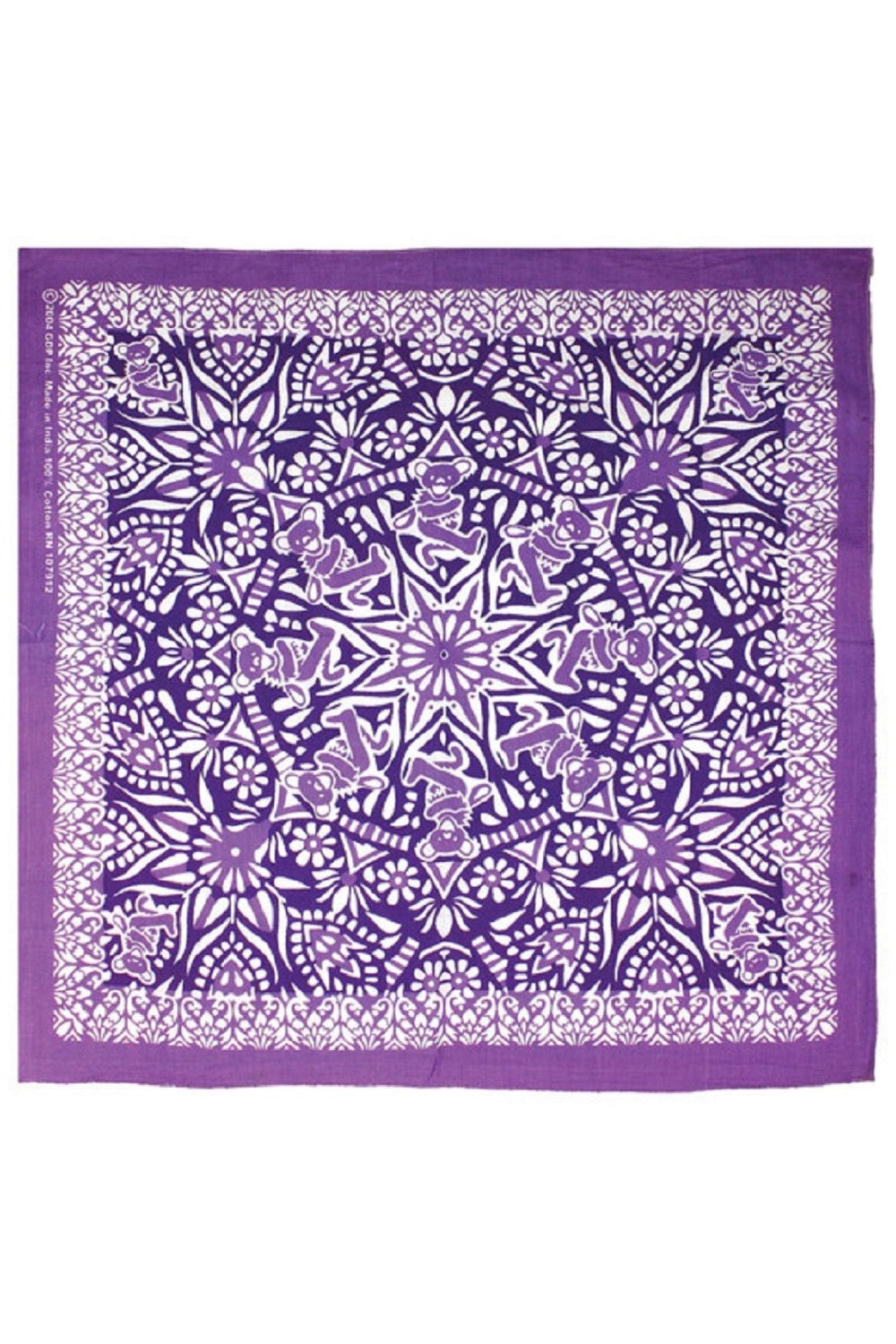 Grateful Dead Purple Bear Mandala Bandana