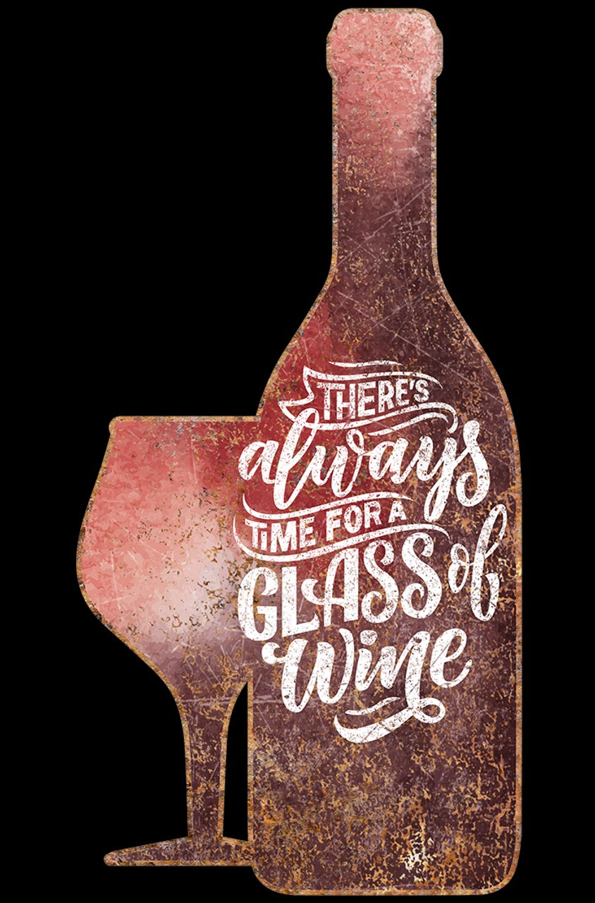 Wine & Glass - 5.75" x 11.5" Tin Sign