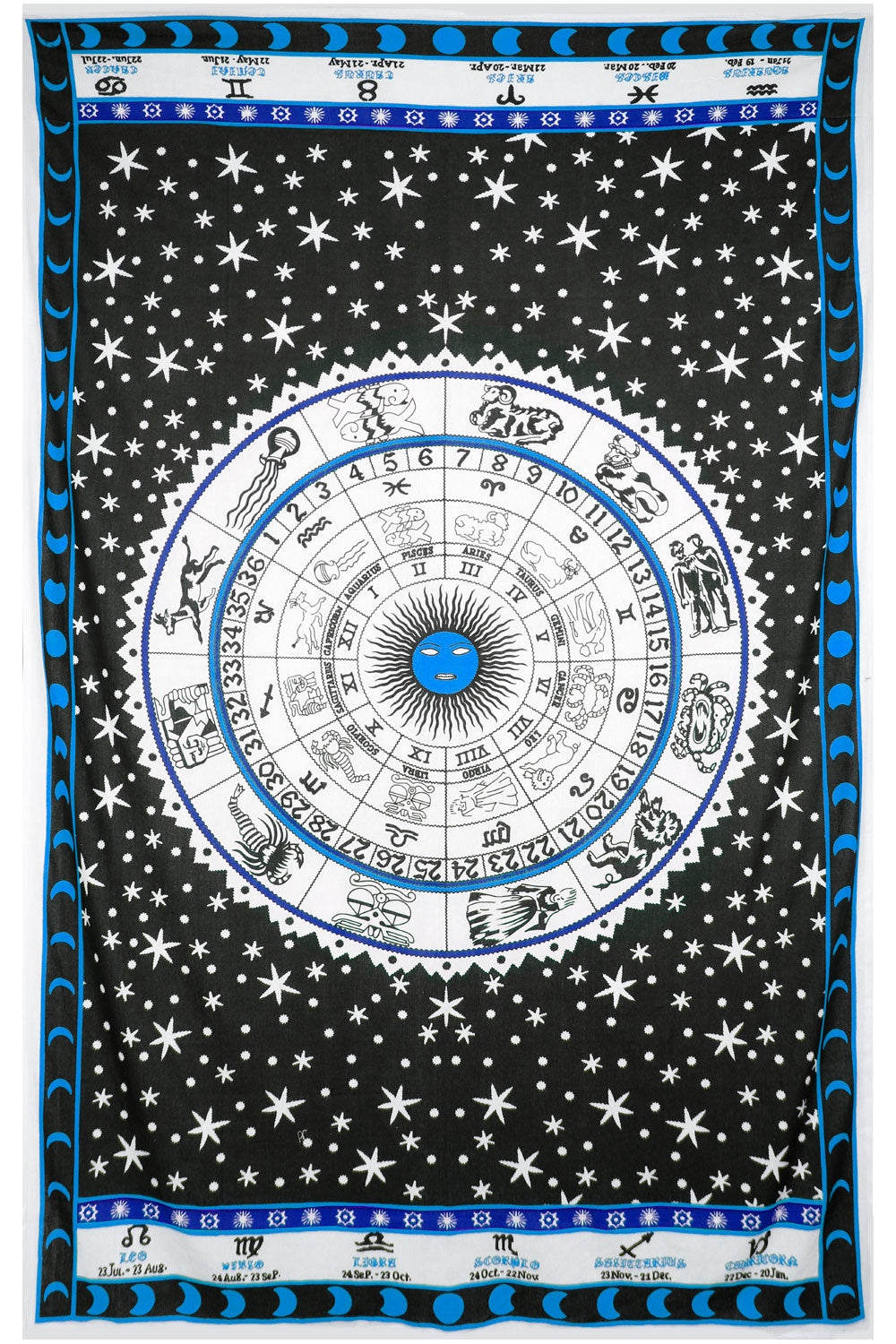 ZFL Zodiac Astrology Tapestry Blue