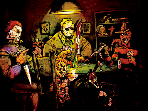3D Posters - Slashers Playing Poker 011
