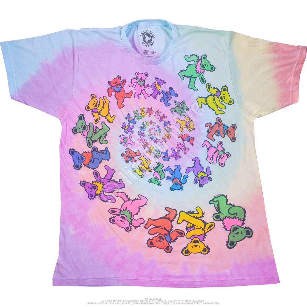 Grateful Dead Vintage Spiral Bears Tie Dye Soft T-Shirt