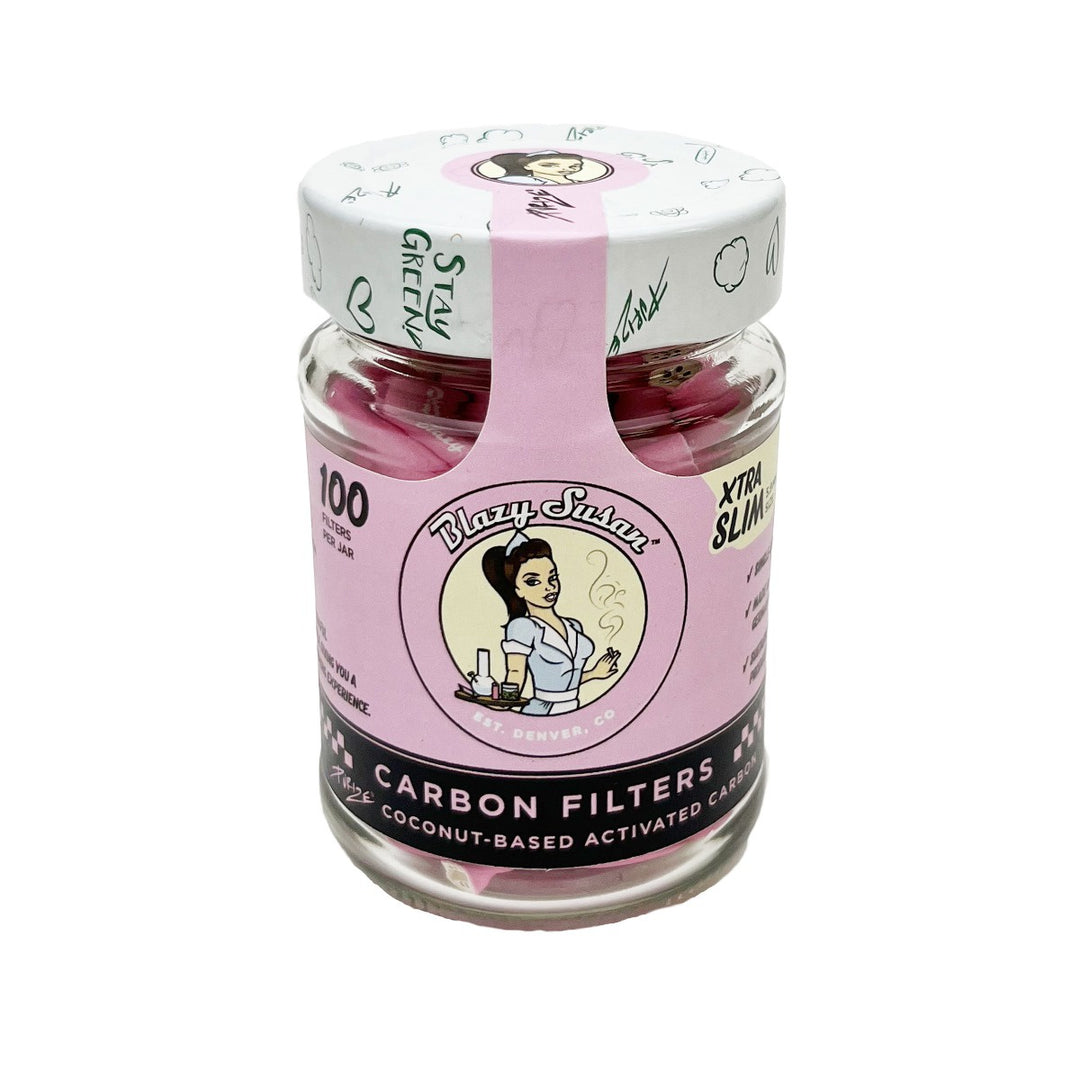 Pink Activated Charcoal Filter Tips | Xtra Slim | 100ct Jar