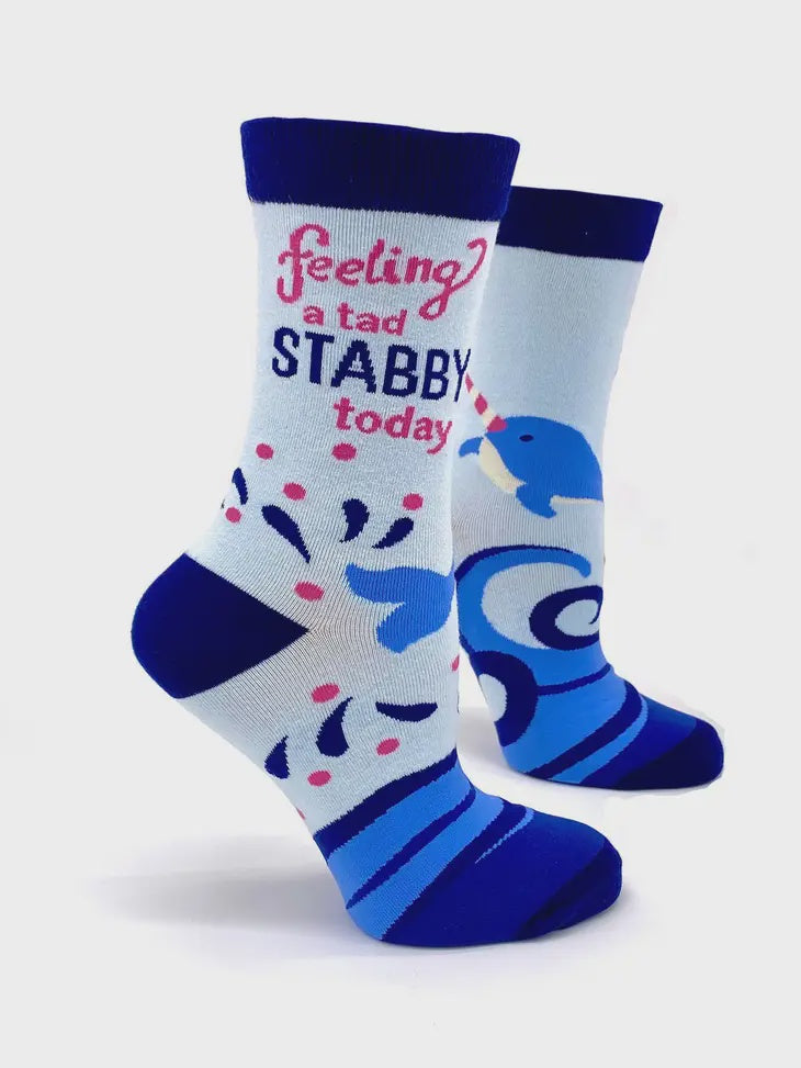 Feeling a Tad Stabby Today Narwhal Women's Crew Socks