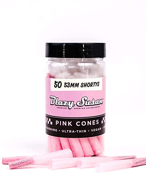 Blazy Susan 53mm Shorty Cones 50ct - Pink