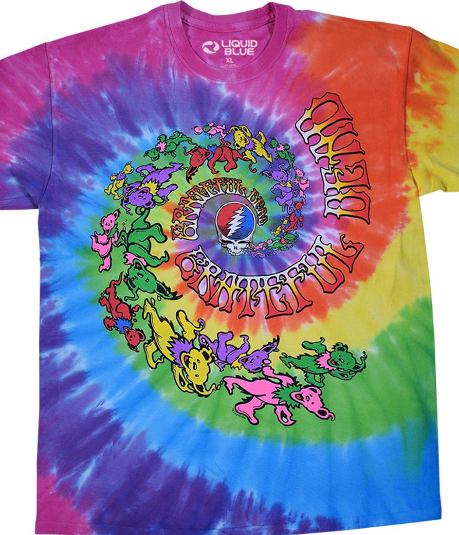 Spiral Trippy Bears Tie Dye T-Shirt