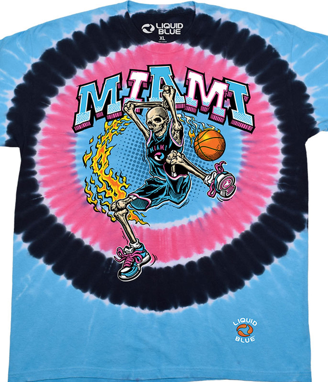 Miami Dunker Skeleton Tie Dye T-Shirt