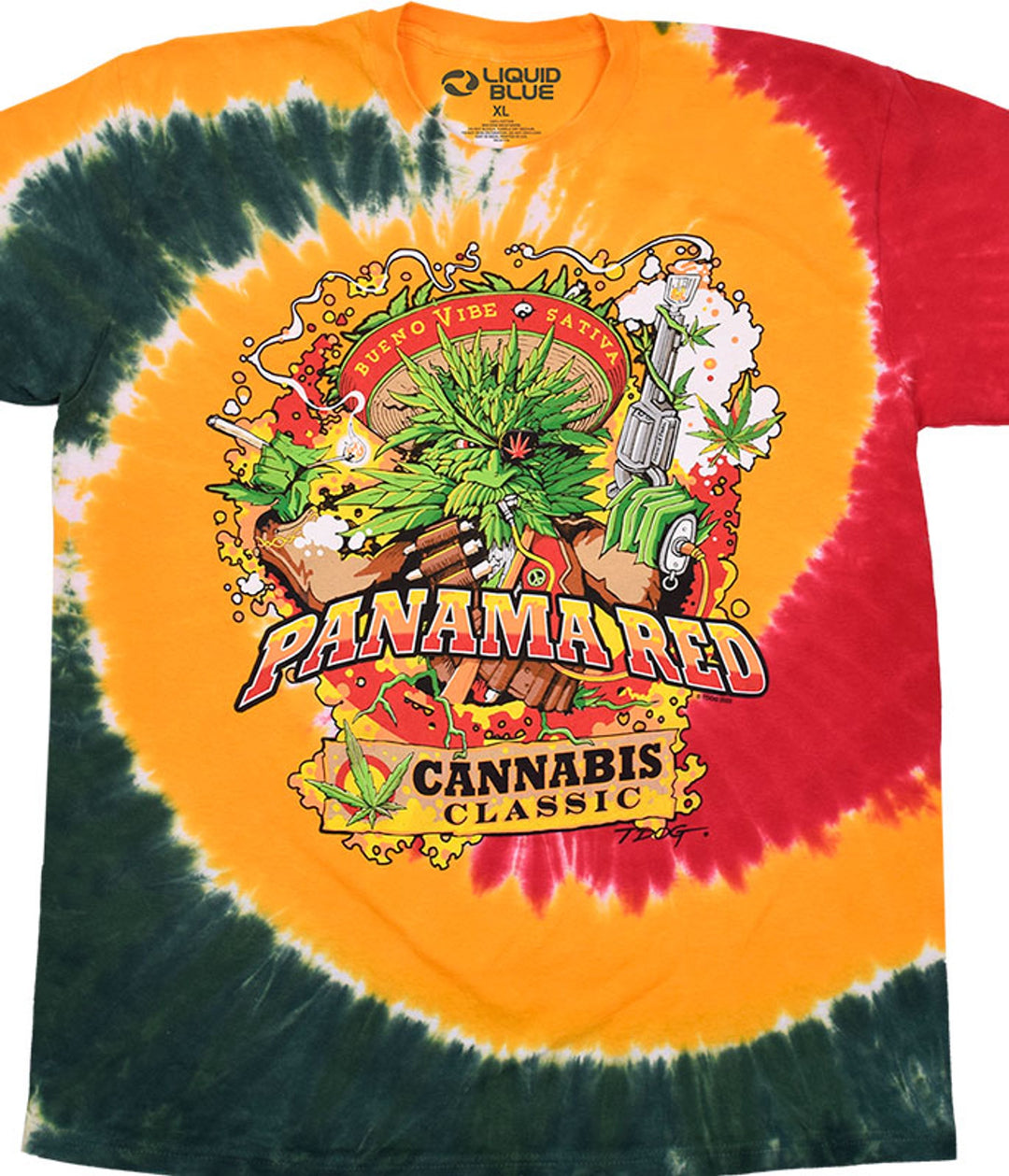 Liquid Blue - TDOG Panama Red Tie-Dye T-Shirt