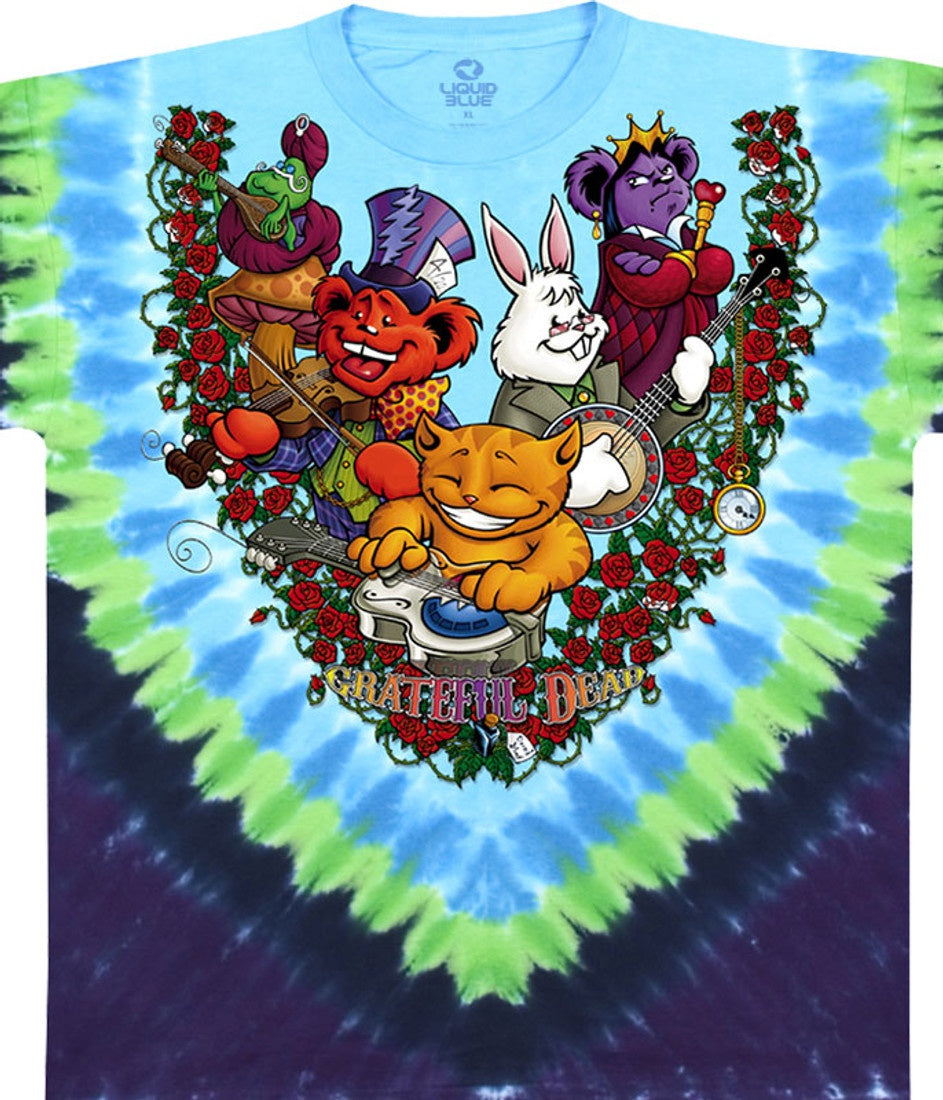 Liquid Blue - Grateful Dead "Wonderland Jamband" Tie-Dye T-Shirt