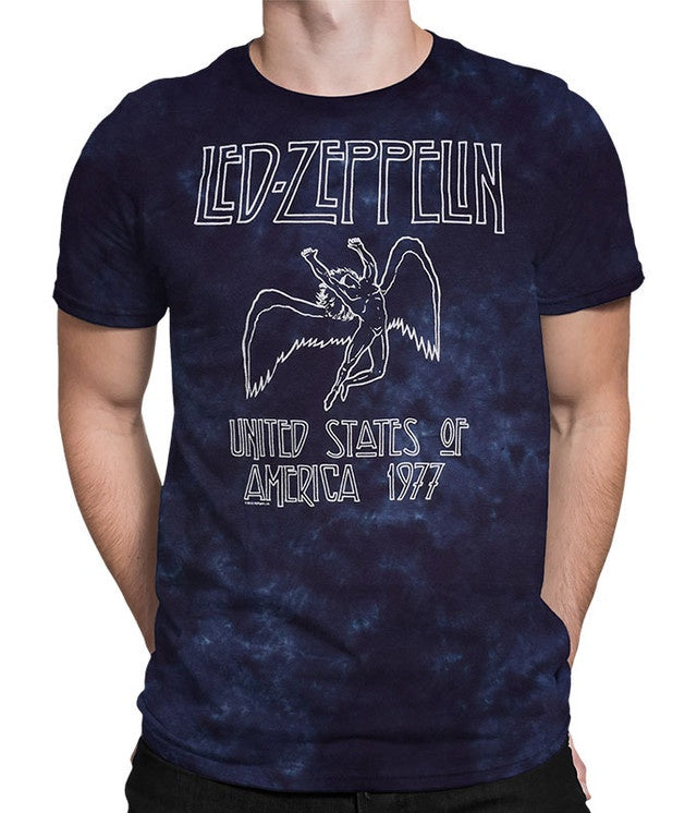 Liquid Blue - Led Zeppelin "USA Tour 77" Tie Dye T-Shirt