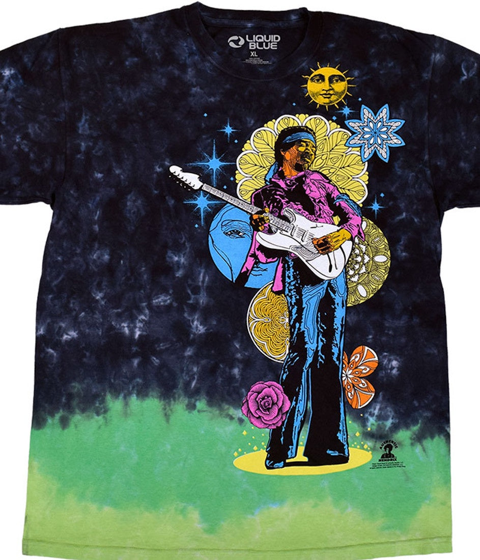 Liquid Blue - Jimi Hendrix "Hendrix Shrooms "Tie-Dye T-Shirt