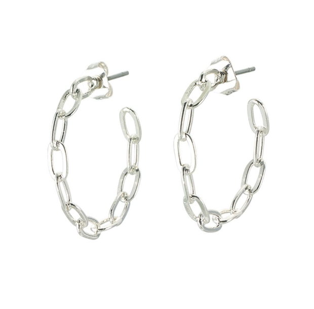 World End Imports - Paperclip Chain Hoop Earrings