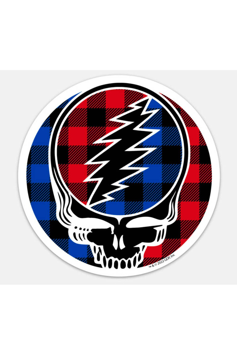 Grateful Dead Plaid Steal Your Face 5" Sticker