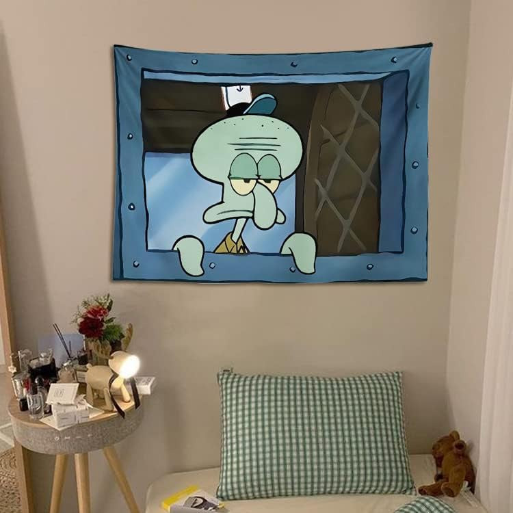 Squidward Blacklight UV Tapestry