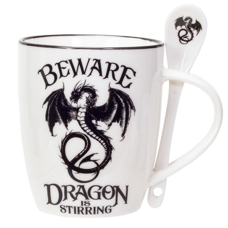 Beware Dragon Is Stirring Mug & Spoon Set
