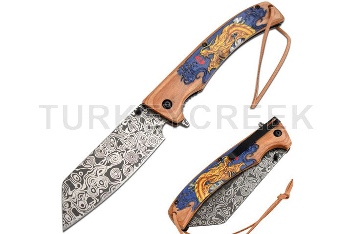 Dark Fantasy Blade Jumbo Cleaver Style Spring Assist Knife