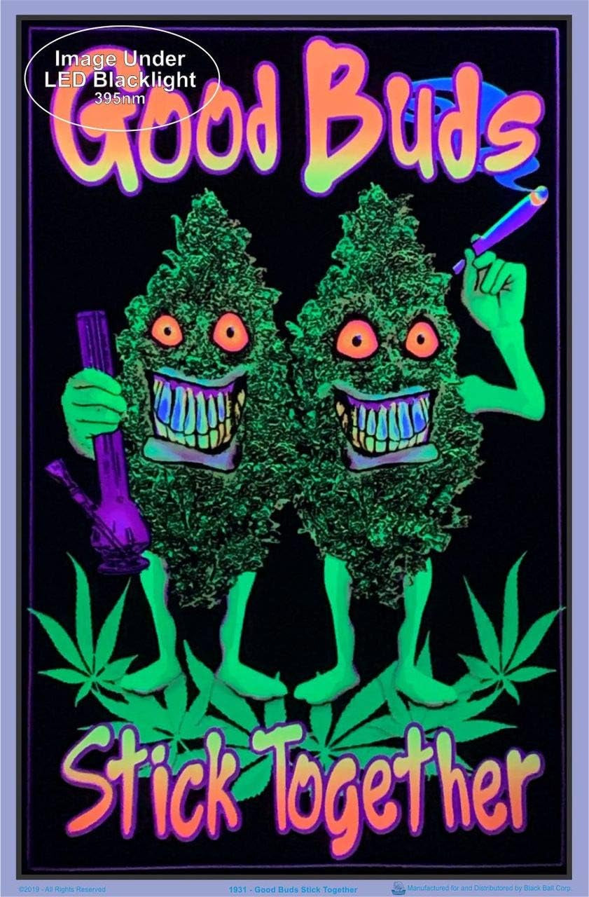 Good Buds Stick Together Blacklight UV Tapestry