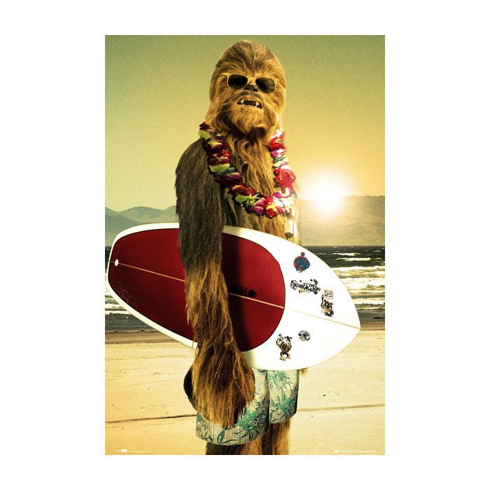 Star Wars Chewbacca Surfboard Poster