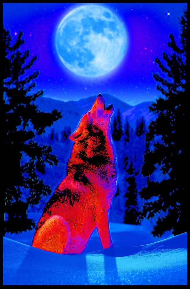Wolf Moon Blacklight Poster