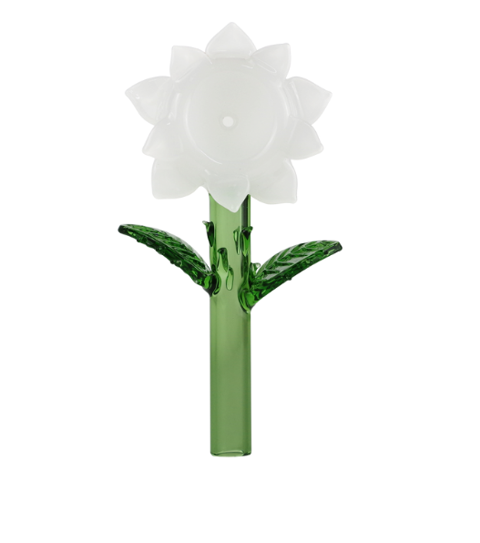 4.9" Glass Hand Pipe Flower Design - Assorted Colors