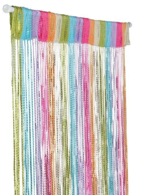 Neon Multi-Color Rainbow w/Metallic Silver Strands