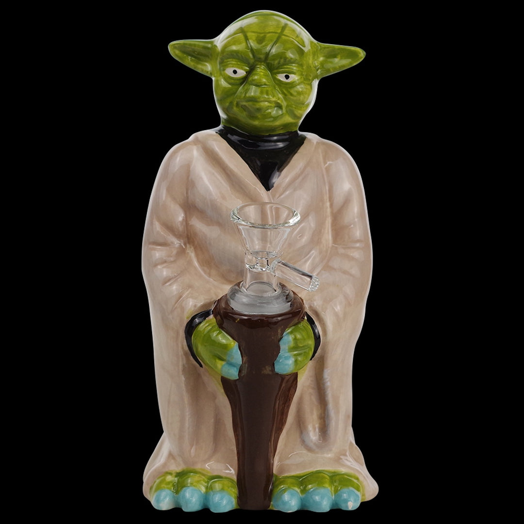 7.5" Ceramic Yoda Water Pipe
