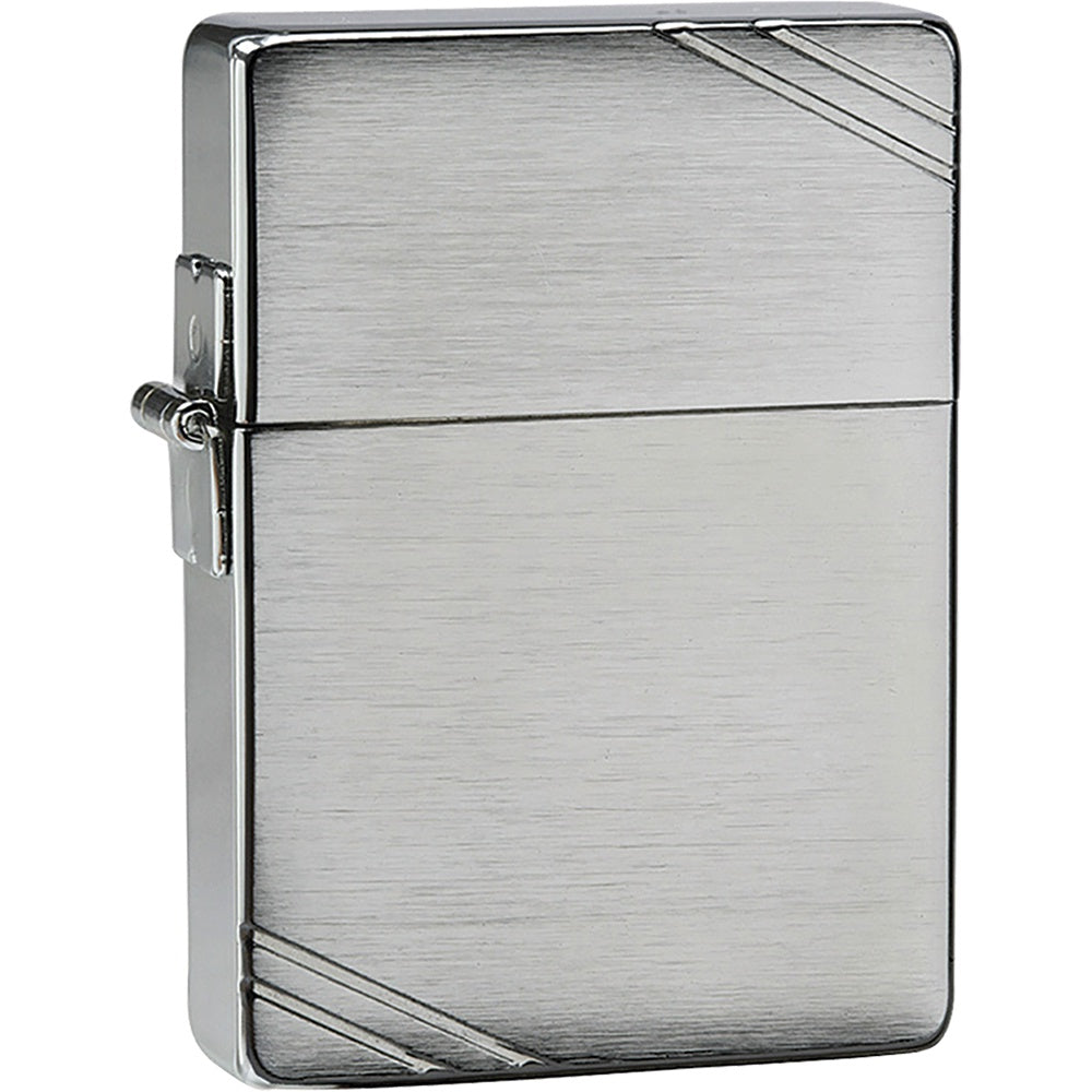 Replica Brushed Chrome w/Slashes Zippo Lighter - 1935