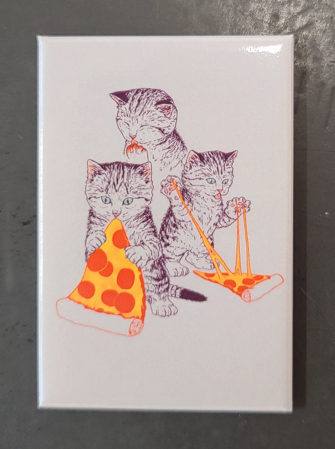 Kitties Eating Pizza Magnet