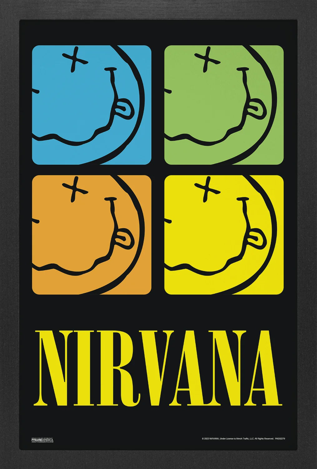 NIRVANA - SMILEY 4- COLORS Framed Print