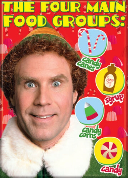 Four Main Food Groups - Elf Magnet