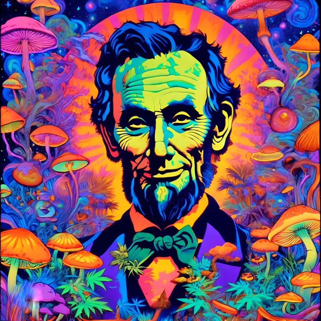 Abraham Lincoln Blacklight UV Tapestry 28'' x 37''(poster size)