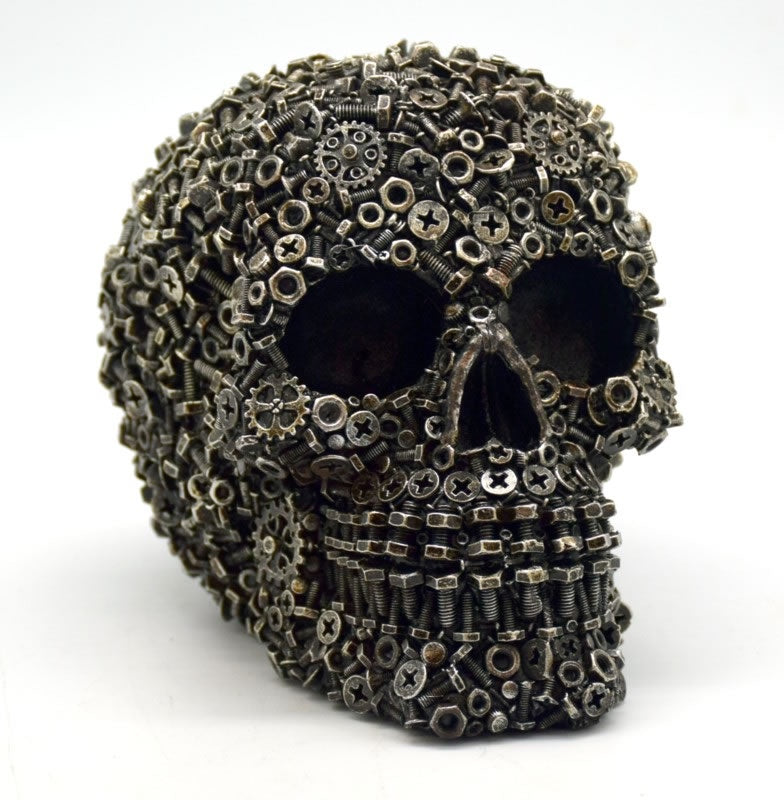 Steampunk Nuts & Bolts Skull