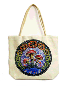 Mushroom Techno Jute Tote Bag