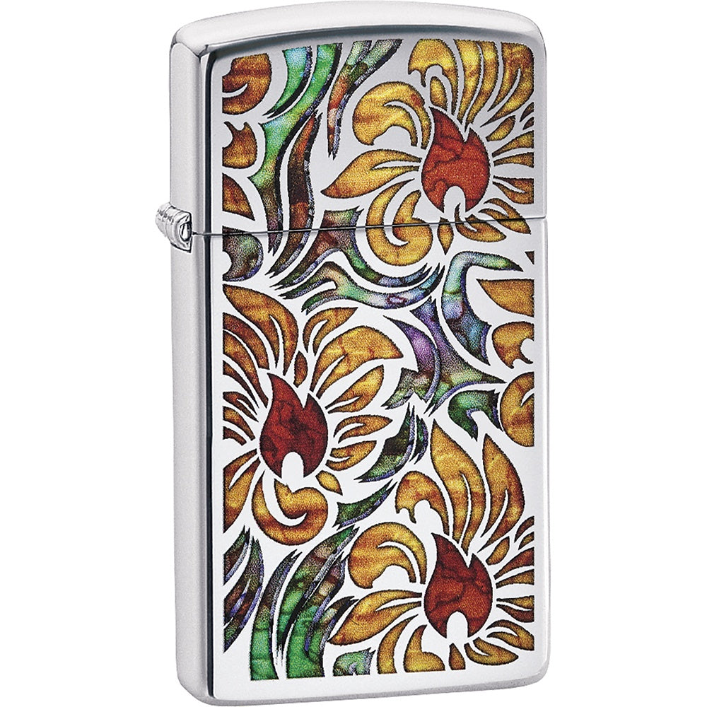 Tribal Fire Flower Fusion Zippo Lighter - 29702