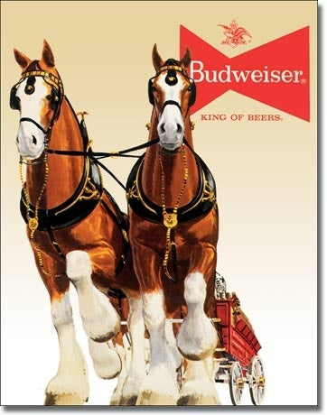 Budweiser Clydesdale Team Tin Sign