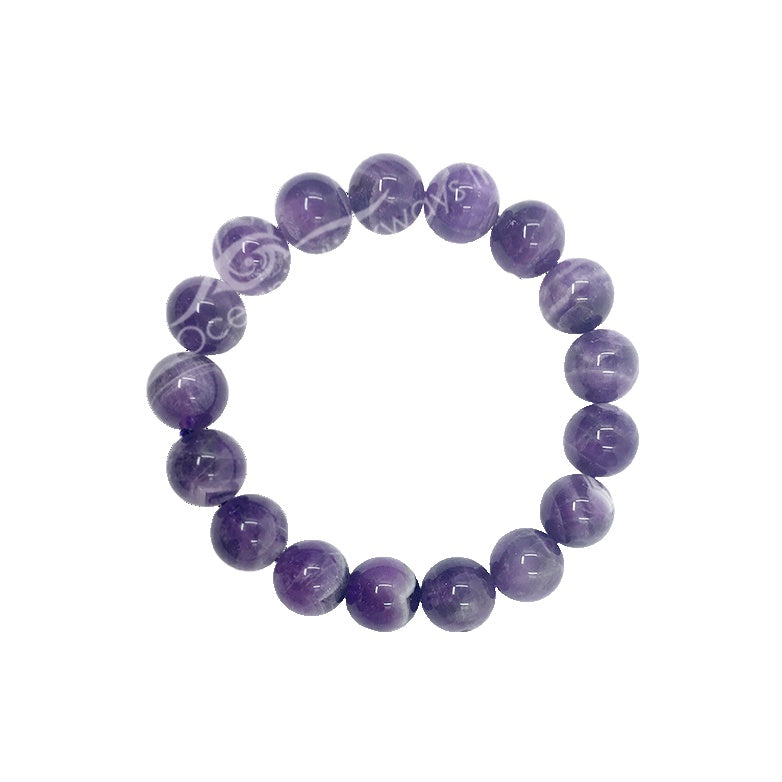 Chevron Amethyst Beaded Bracelet