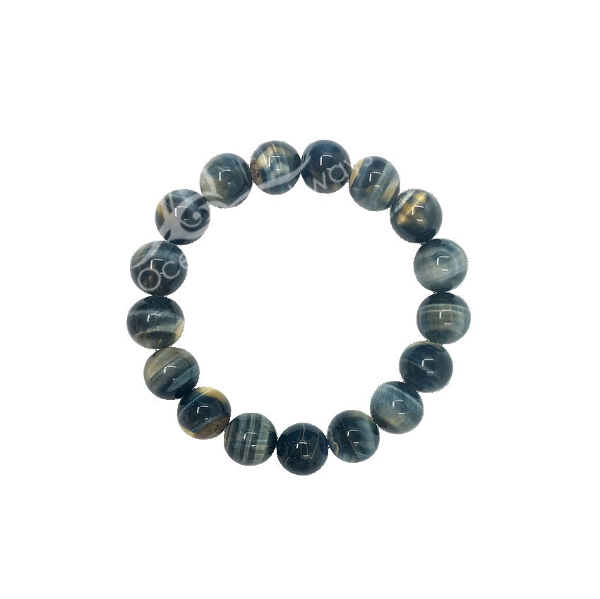 Oceanic - Blue & Gold Tigers Eye Beaded Bracelet