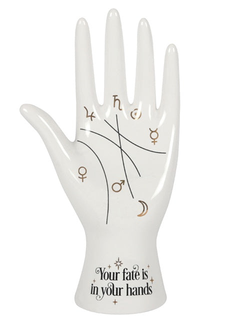White Palmistry Hand Statue