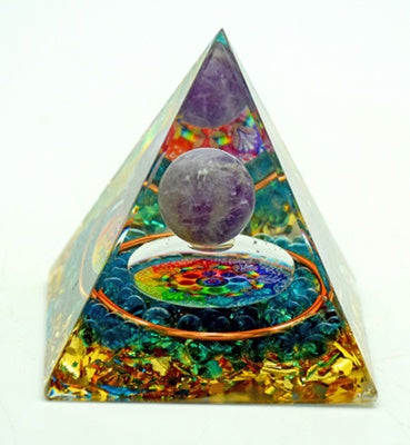 Purple Globe Orgonite Pyramid