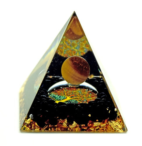 Tree of Life Globe Orgonite Pyramid