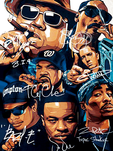 3D Poster - West Coast Rappers Signature 323