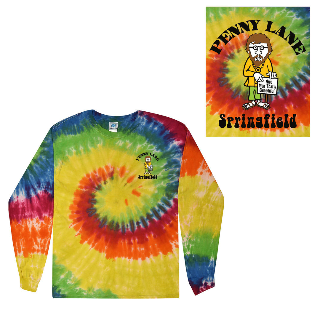 Penny Lane Guy Tie Dye L-Sleeve Shirt - Reactive Rainbow